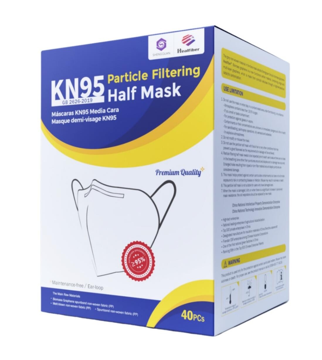 PREMIUM*** TGA ARTG LISTED SQ KN95 FFP2 P2 Face Mask  Respirator 