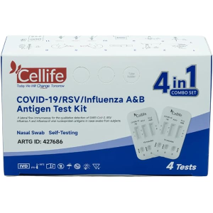 CELLIFE 4in1 Covid Test Kit with Covid, Influenza A*&B, RSV ,4 Packs