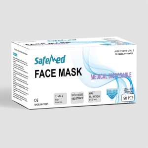 SAFEMED Level 2 Surgical Medical Disposable Face Mask Earloop  